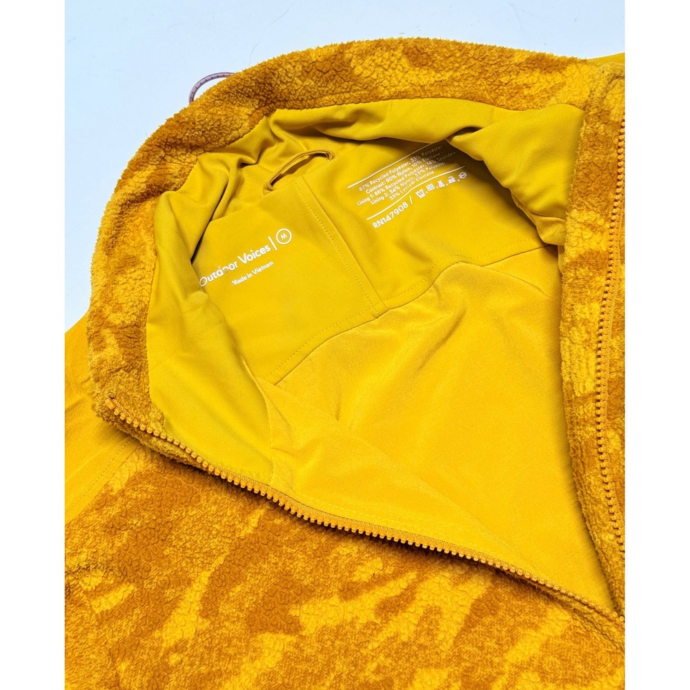Outdoor Voices MegaFleece Full Zip Jacket Amber Yellow Mens Size Medium RN147908 - Picture 3 of 5